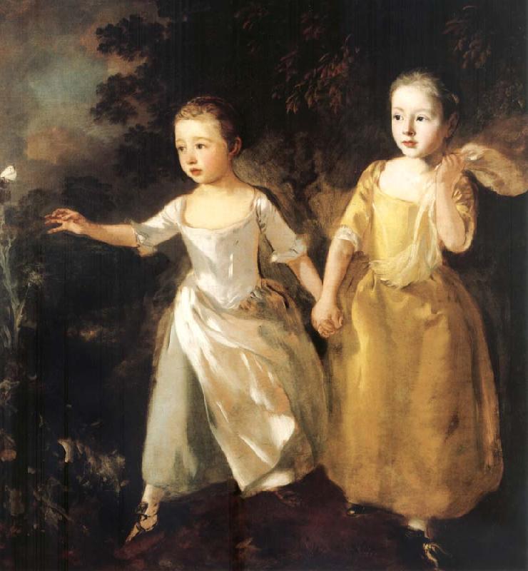 Thomas Gainsborough The Painter-s Daughters chasing a Butterfly oil painting picture